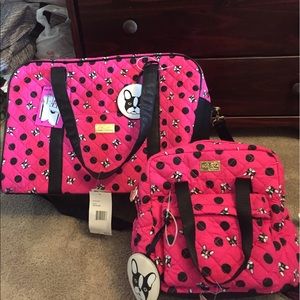 Betsey Johnson French bulldog travel Set